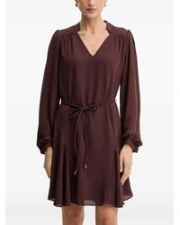 Guess - V-Neck Flounced Mini Dress - Lyst