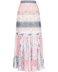 Anna Sui - Patchwork Floral-print Maxi Skirt - Lyst