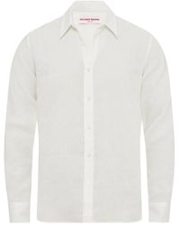 Orlebar Brown - Justin Pointed-Collar Linen Shirt - Lyst