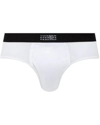 MM6 by Maison Margiela - Logo-Print Elasticated-Waistband Briefs - Lyst