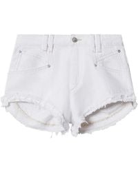 Isabel Marant - Cotton Denim Mini Shorts - Lyst