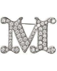 Max Mara - Broche Facella À Ornements De Zircons - Lyst