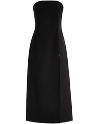 Genny - Strapless Side-Slit Midi Dress - Lyst