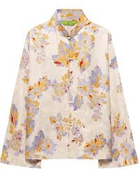 Shanghai Tang - Scholar Floral-Print Silk Jacket - Lyst