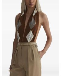 Mugler - Body En Cachemire À Motif De Losanges - Lyst