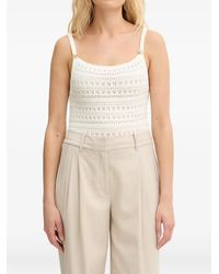 Guess - Gebreide Top Met Logoplakkaat - Lyst