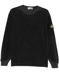 Stone Island - Maglione A Coste Con Applicazione Compass - Lyst