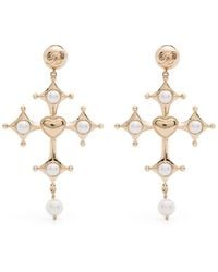 Blumarine - Boucle D'Oreille À Pendentif Croix - Lyst