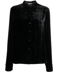 Tom Ford - Crushed Silk-Velvet Shirt - Lyst