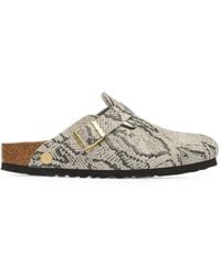 Birkenstock - Boston Snake-Print Mules - Lyst