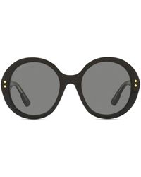 Gucci - Logo-print Round-frame Sunglasses - Lyst