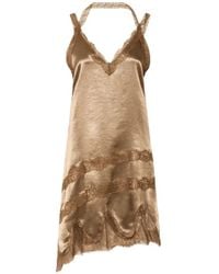 Marella - Lace-Trim Satin-Finish Aymmetric Dress - Lyst