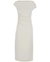 P.A.R.O.S.H. - Draped-Detail Midi Dress - Lyst