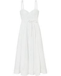 Tory Burch - Cotton Broderie-anglaise Midi Dress - Lyst