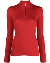 Moncler - Wool Zip-up Polo Neck Jumper - Lyst