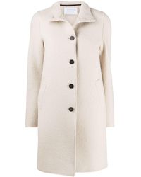 Harris Wharf London Abrigo a media pierna con botones - Neutro