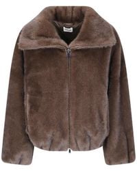 P.A.R.O.S.H. - Zip-Up Faux-Fur Jacket - Lyst