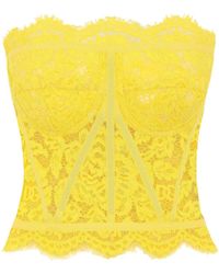 Dolce & Gabbana - Chantilly-lace Strapless Top - Lyst