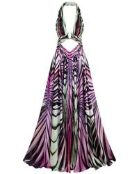 Roberto Cavalli - Abito Ray Of Paradise Midi Con Stampa - Lyst