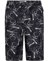 Philipp Plein - Skull-Print Silk Shorts - Lyst