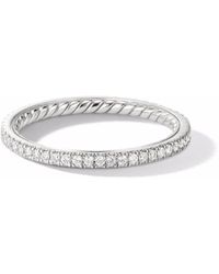 David Yurman Eden Single Row Diamond Wedding Band Ring - Metallic