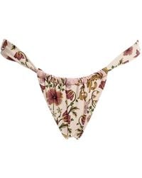 Agua Bendita - Ruffled Floral-Print Bikini Bottoms - Lyst
