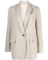 Brunello Cucinelli - Single-breasted Jacket In Yak Canvas - Lyst