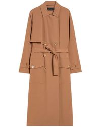 Pennyblack - Belted Double-Breasted Trench Coat - Lyst
