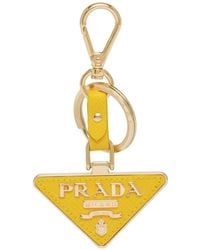 Prada - Leather Logo-charm Key Ring - Lyst