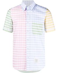 Thom Browne - Funmix Gingham-check Short-sleeved Shirt - Lyst