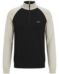 BOSS - Pull Color-Block À Col Zippé - Lyst
