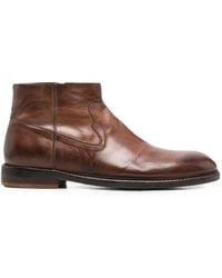 Moma - Side-Zip Leather Ankle Boots - Lyst
