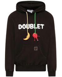Doublet - Mud-Dyed Logo-Appliqué Hoodie - Lyst