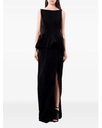 Balenciaga - Peplum Crepe Maxi Dress - Lyst