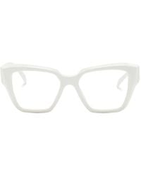 Prada - Logo-Plaque Square-Frame Glasses - Lyst