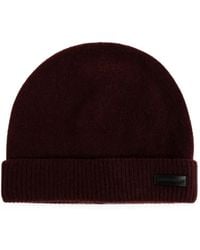 Emporio Armani - Logo-Patch Cashmere Beanie Hat - Lyst