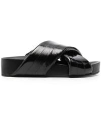 Jil Sander - Crossover-Strap Leather Sandals - Lyst