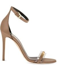 Elisabetta Franchi - Ankle-Strap Leather Sandals - Lyst