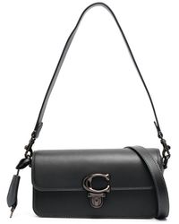 COACH - Logo-Plaque Leather Tote Bag - Lyst