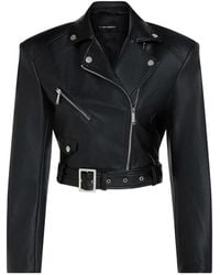 KARL LAGERFELD - Belted Biker Jacket - Lyst