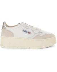 Autry - Baskets Medalist À Plateforme En Daim Et Cuir Et Platine - Lyst