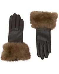 Apparis - Faux-Fur Trim Gloves - Lyst
