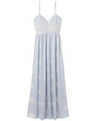 Claudie Pierlot - Robe Mi-Longue À Fleurs Brodées - Lyst