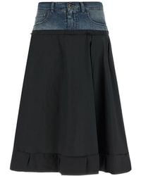Maison Margiela - Denim Insert Midi Skirt - Lyst