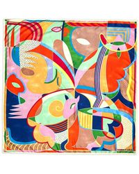 Bimba Y Lola - Geometric-Print Silk Scarf - Lyst