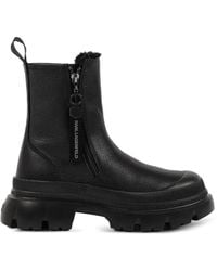 KARL LAGERFELD - Bottines En Cuir À Logo Embossé - Lyst