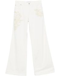 ERMANNO FIRENZE - Floral-Embroidered Jeans - Lyst