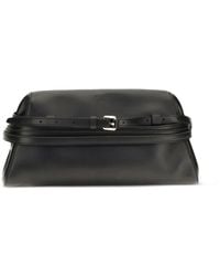 Moschino - Buckle-Detail Leather Clutch Bag - Lyst