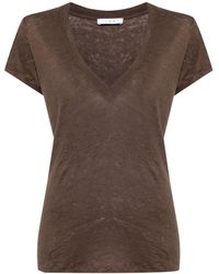 IRO - Rodeo V-neck Linen T-shirt - Lyst