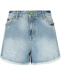 Barrow - Logo-Print Denim Shorts - Lyst